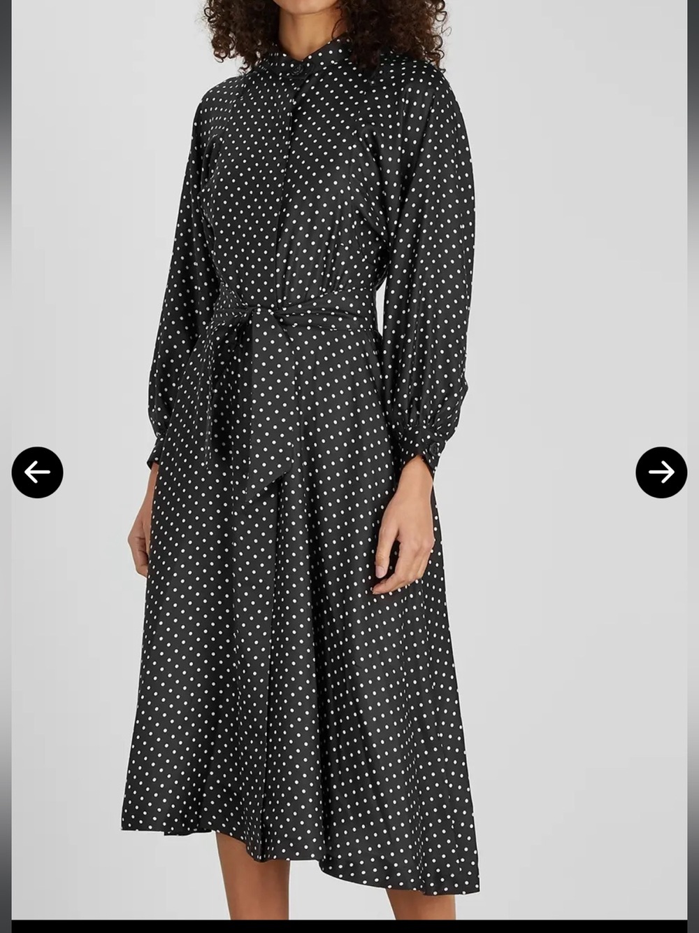 La Prestic Ouiston Paris Raffaella Silk Polka Dot Stand Collar Dress Sz 1 US 6
